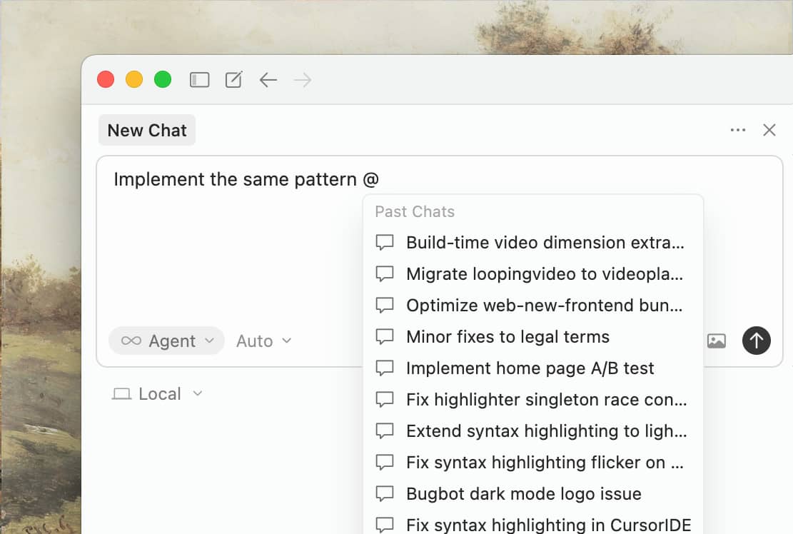 Reference past chats to bring in context from previous conversations