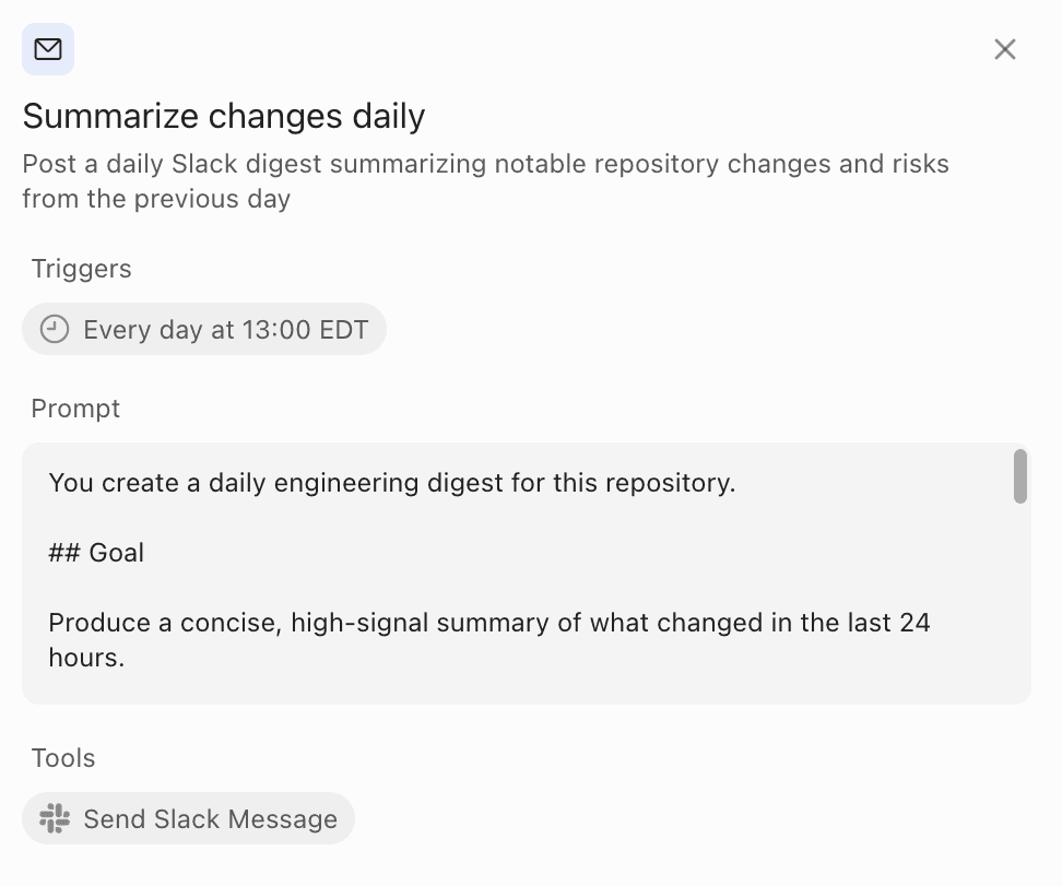 Summarize changes daily automation configuration
